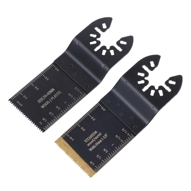 Findmall Universal 50PCS Oscillating Multitool Blade (45 Ordinary Saw Blade and 5 Titanium Coated Saw Blade)- Cuts Wood, Metal, Plastic - Sand, Scrape, Trim - Quick Change