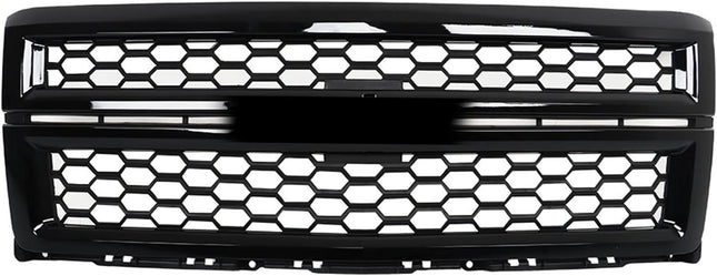 Findmall Glossy Black Honeycomb Front Upper Grille Replacement for Silverado 1500 LT, LTZ and WT 2014-2015