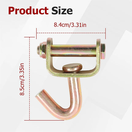 Findmall Swivel J-Hooks for 2 Inch Ratchet Straps, Heavy Duty Steel Rotating J Hooks 3333 Lbs Working Load for Truck Trailer Cargo Securing