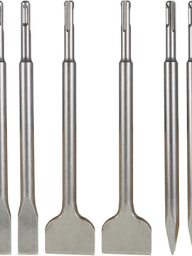 6-Pack SDS Plus Chisel Set, 40Cr Steel Concrete Drill Bit Set Rotary Hammer Bits Chisel Set Including Point Chisel, 20mm Flat Chisel, 40mm Flat Chisel