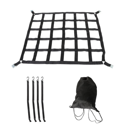Findmall Heavy Duty Cargo Net, Adjustable Trailer Cargo Net, Cargo Net with S-Hook Fittings, Truck Bed Net, Black
