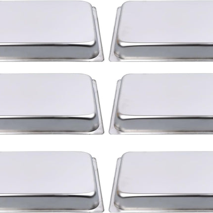 Findmall Full Size 2.5 Inch Deep Steam Table Pans 6 Set | Stainless Steel, Hotel Pan, Without Lid for Food Warmer, Cooking and Commercial Kitchen