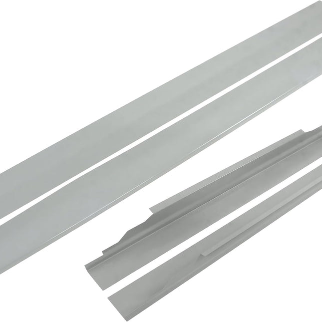 Findmall 4-Piece Slip-On Rocker Panel Set for 1996-2018 Chevrolet Express GMC Savana, Silver