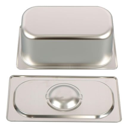 Findmall 6-Pack Stainless Steel Hotel Pans with Lids | 1/3 Size, 6" Deep Pans for Catering, Buffet, Food Storage and Serving