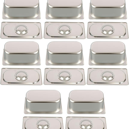 Findmall 8 Set Stainless Steel Hotel Pans 1/3 Size Steam Table Pan 6In Deep | 1.2mm Thick with Lids for Storing Hot and Cold Food