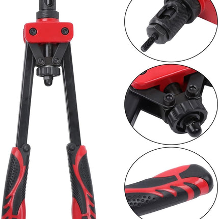 Findmall Professional Hand Rivet Nut Setter Kit 14" 6 Interchangeable Mandrels 90pcs Rivnuts Labor-Saving and Compact Design