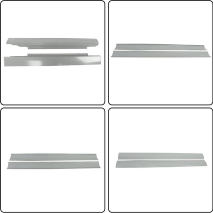 Findmall 4-Piece Slip-On Rocker Panel Set for 1996-2018 Chevrolet Express GMC Savana, Silver