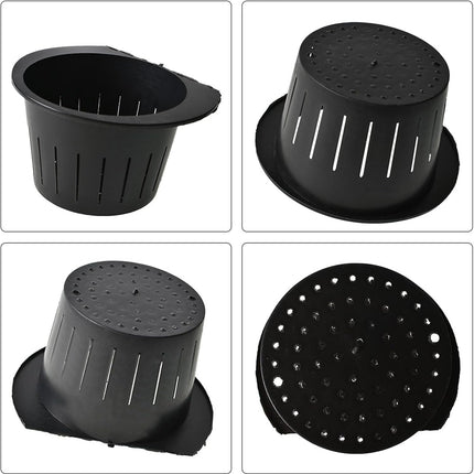 findmall 7 Pack 7in Round Seedling Pot with Tray Flower Plant Container for Indoor Outdoor Plant Seedlings Has Setting Basket, Cotton Rope, Hooks