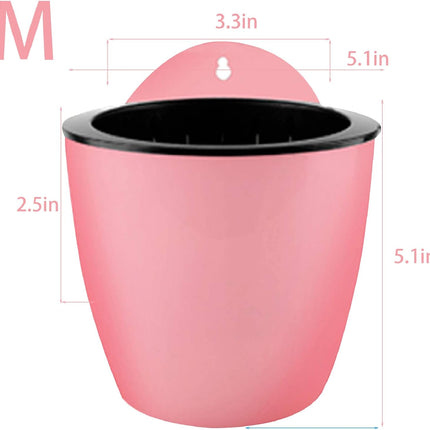 Findmall 7 Pack Self-Watering Hanging Planters, 5/7 Inch Wall Mounted Plastic Flower Pots with Hooks, Double Layer Vertical Garden Planters for Indoor Outdoor Plants, Flowers and Succulents