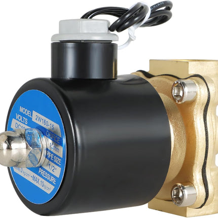 Findmall Brass Electric Solenoid valve 1/2in NPT B21V-1/2-CC-12VDC Coil insulation Class H Normally