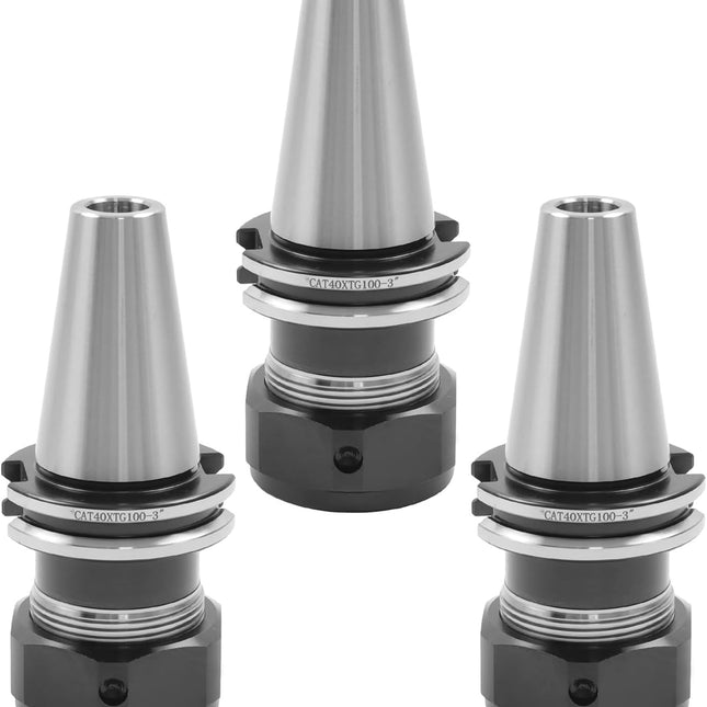 Findmall  3Pcs Collet Chuck Set CAT40-TG100 3 Inch | Fit for CNC Engraving Machine and Milling Lathe Tool