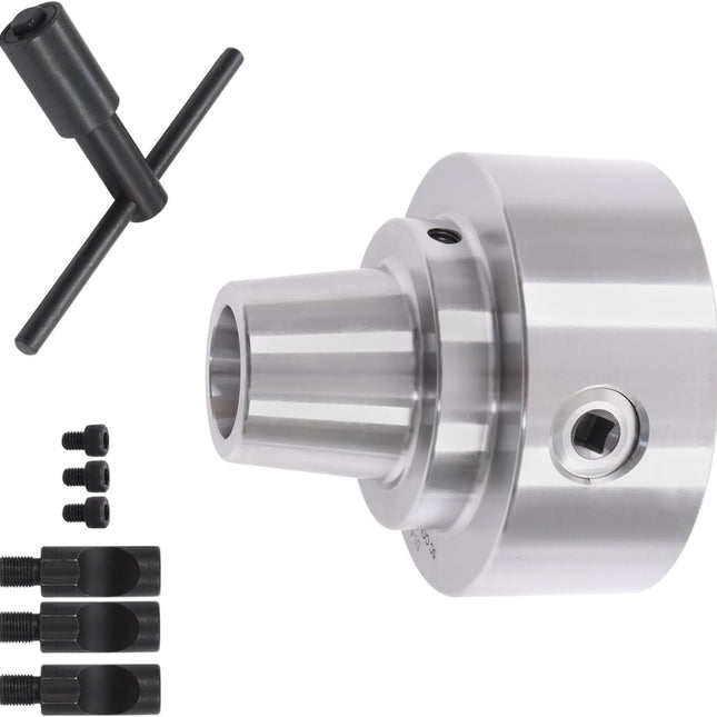 Findmall  Adjustable D1-4 Mount 5C Collet Chuck, with Chuck Wrench | High Accuracy, for Metal Lathe