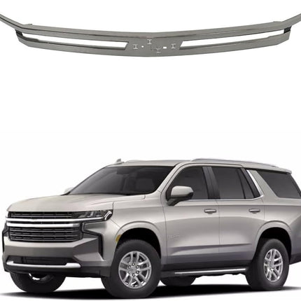 Findmall Black Front Upper Bumper Grille with Chrome Trim Replacement for Suburban and Tahoe LS, LT and RST
