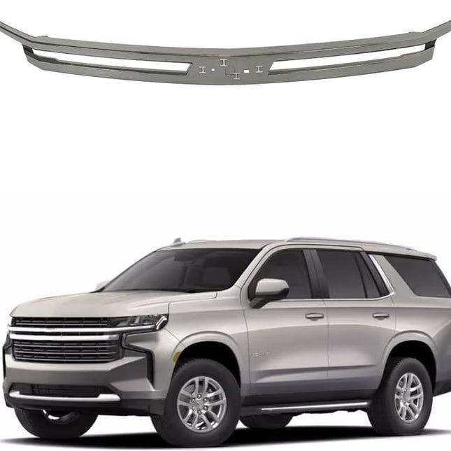 Findmall Black Front Upper Bumper Grille with Chrome Trim Replacement for Suburban and Tahoe LS, LT and RST