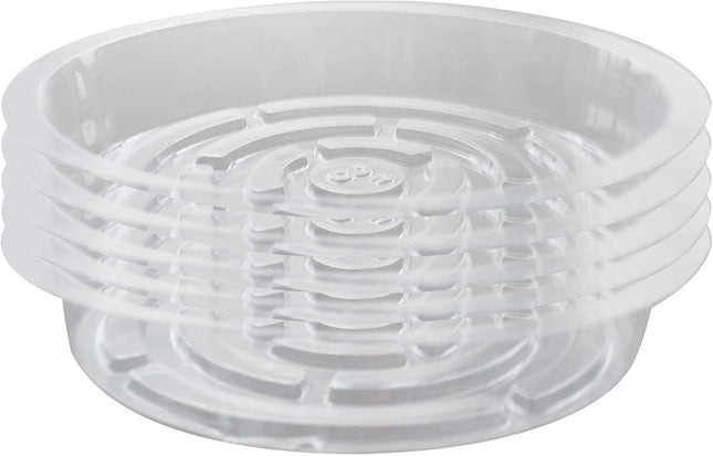 Findmall Plastic Plant Saucer Drip Trays, 5/10 Pack Clear Heavy Duty Flower Pot Saucers for Indoor Outdoor Plants, Round Drainage Trays for Planters
