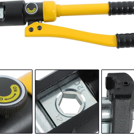 Findmall YQK-120 Hydraulic Crimping Tool 8MT Hydraulic Wire Crimper with 8 Pairs of Dies Fit for Welding Cables, Electrical Cables and Power Wires