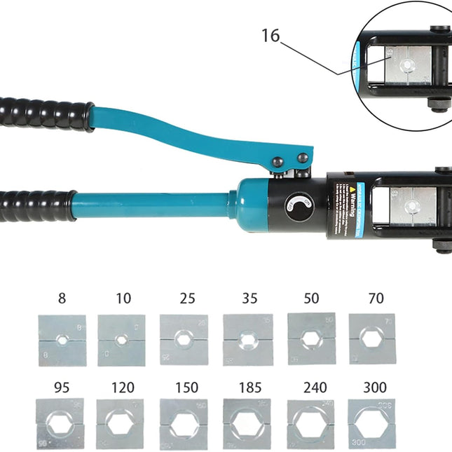 Findmall Hydraulic Crimping Tool 16T Set Hand Operated Hydraulic Crimping Tool 13 Pairs of Crimping Dies Fit for Electrical Terminal Wire