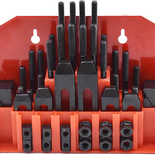 findmall 58 Pcs Pro-Series 1/2 Inch T-Slot 3/8 Inch-16 Stud Clamping Kit Fit for Bridgeport Mill
