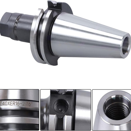 Findmall 10 Pcs CAT40-ER16 Collet Chuck, G2.5 20000RPM Tool Holder, 2.75" Length, High Accuracy, Fit for Drilling and Milling Machine