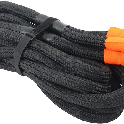 Findmall 1in x 30ft Power Recovery Rope, Nylon N66 Double-Layer Weaving, 34000 Pounds Breaking Strength, 30% Elasticity Offroad Power Strap for Truck ATV UTV Tractor, Black