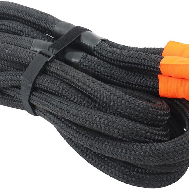 Findmall 1in x 30ft Power Recovery Rope, Nylon N66 Double-Layer Weaving, 34000 Pounds Breaking Strength, 30% Elasticity Offroad Power Strap for Truck ATV UTV Tractor, Black