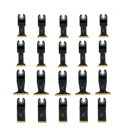 Findmall 20-Piece Set of Oscillating Saw Blades, Titanium Plated, Fit for Wood Metal Plastic Cutting, 40, 68, 34, 44mm, Compatibility with Most of Oscillating Multi-Tools