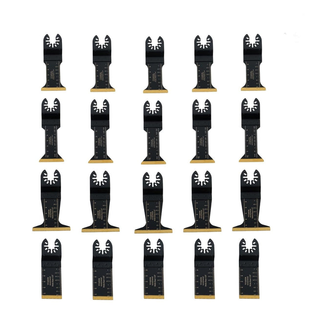 Findmall 20-Piece Set of Oscillating Saw Blades, Titanium Plated, Fit for Wood Metal Plastic Cutting, 40, 68, 34, 44mm, Compatibility with Most of Oscillating Multi-Tools