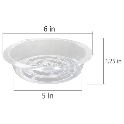 Findmall Plastic Plant Saucer Drip Trays, 5/10 Pack Clear Heavy Duty Flower Pot Saucers for Indoor Outdoor Plants, Round Drainage Trays for Planters