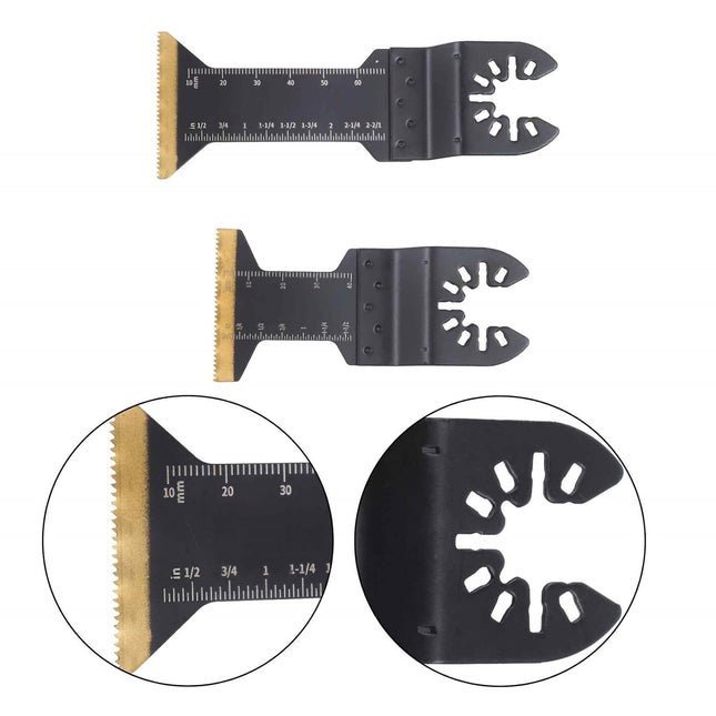 Findmall 100 Pieces of Oscillating Saw Blades(34MM, 44MM), Japanese Tooth, Titanium, Extra Long, for Wood, Metal, Universal Compatibility