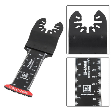 Findmall 10Pcs Curved-Edge Oscillating Saw Blades Extra Long – Bi-Metal Teeth, Deep Cut Capability, Universal Fit for Multi-Tools