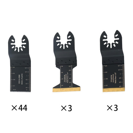Findmall 50Pcs Premium Titanium Carbide Oscillating Tool Blades - Cuts Wood, Metal, PVC, Drywall, Nails Compatibility with Most of Oscillating Multi-Tools