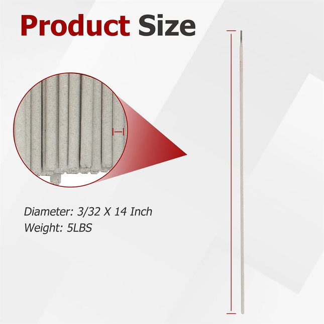 Findmall E7014 Welding Rods Carbon Steel Stick Electrodes 3/32" 1/8" 5/32" Arc Welding Rods for AC/DC Welding