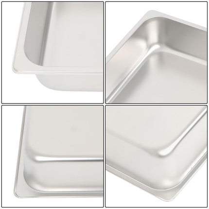Findmall 2Pcs Steam Table Pan with Lids 4 Inch Deep Hotel Pans | for Storing Hot and Cold Food