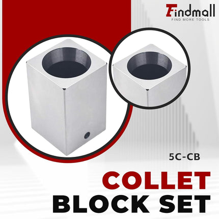 findmall 5C Collet Block Set Hex 5C-CB, Square Collets and Closer for Milling Machine