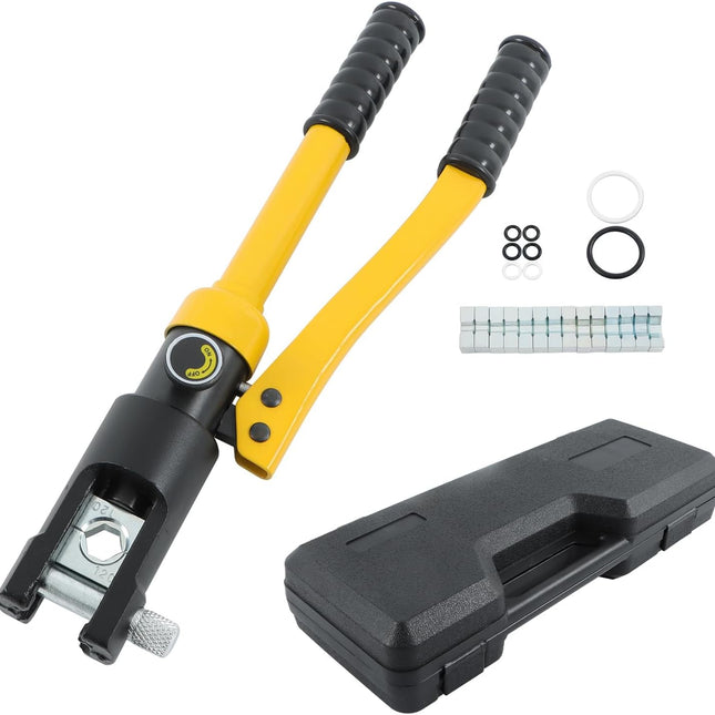 Findmall YQK-120 Hydraulic Crimping Tool 8MT Hydraulic Wire Crimper with 8 Pairs of Dies Fit for Welding Cables, Electrical Cables and Power Wires