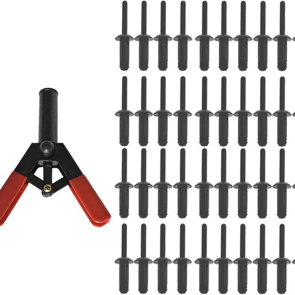 Findmall 41 Piece Plastic Poly Rivet Gun Quick Fix Riveting Machine Hand Tool Asorted Set