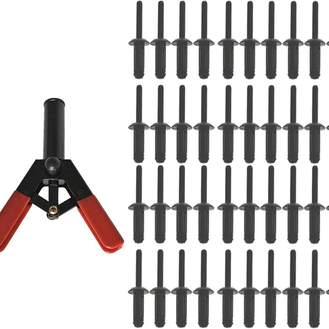 Findmall 41 Piece Plastic Poly Rivet Gun Quick Fix Riveting Machine Hand Tool Asorted Set
