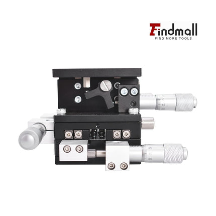 Findmall 60 X 60mm XYZ Linear Stage 3 Axis Manual Linear Stage XYZ Sliding Platform Trimming Bearing Tuning Platform Sliding Table