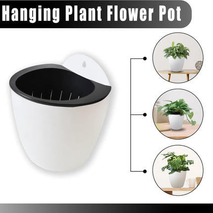 Findmall 7 Pack 3 Inch Self-Watering Wall Hanging Planters, Plastic Flower Pots with Hooks and Cotton Wick, Indoor Outdoor Hanging Pots for Herbs, Succulents and Flowers
