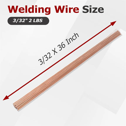 Findmall ER70S-6 Carbon Steel TIG Welding Rod, 1/16" 3/32" 1/8" Diameter x 16" 36" Length, 2/5/10 Lbs Pack, Low Spatter Filler Rod for Welding Steel, Industrial Maintenance and Repairs