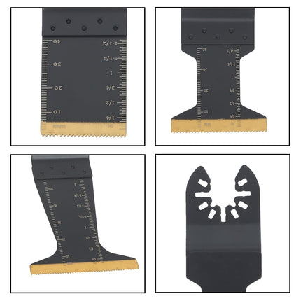 Findmall 49 Pieces of Oscillating Saw Blades Kit(34, 44 and 60MM), High Speed Steel, Titanium-Coated, for Wood, Metal, Universal Compatibility