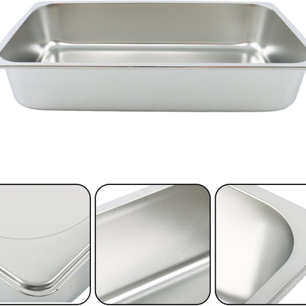 Findmall 4 Pack Stainless Steel Hotel Pans 4 Inch Deep | With Lid Full Size, Commercial Food Pan for Steam Tables, Restaurants, Catering and Industrial Use