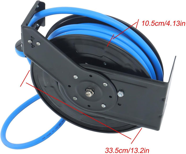 Findmall 1/2'' X 50' Wall Mount, 300PSI Retractable Air Hose Reel, Auto Rewind Retractable Reel With Air Hose, 1/2" Npt, Blue