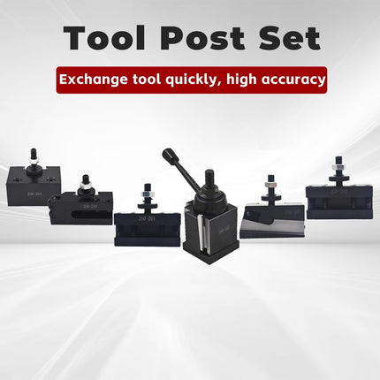 Findmall 6Pcs BXA 250-222 Tool Post Set BXA Wedge Type Quick Change Tool Post Turning and Facing Holders 10-15 Inch Swing