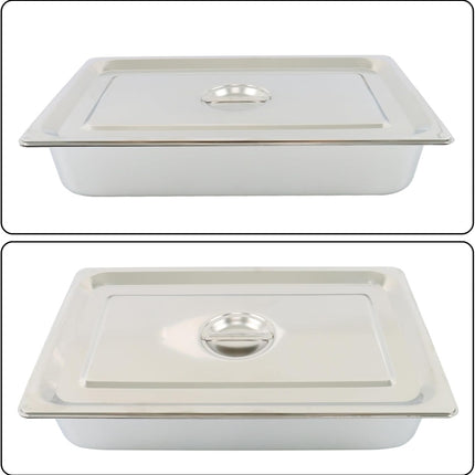 Findmall 4 Pack Stainless Steel Hotel Pans 4 Inch Deep | With Lid Full Size, Commercial Food Pan for Steam Tables, Restaurants, Catering and Industrial Use