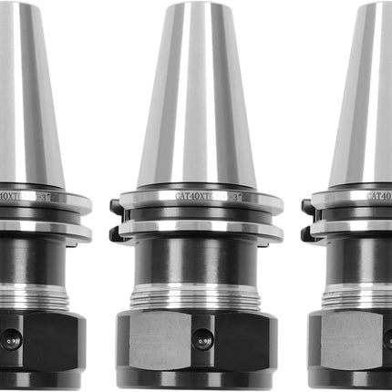 Findmall  3Pcs Collet Chuck Set CAT40-TG100 3 Inch | Fit for CNC Engraving Machine and Milling Lathe Tool