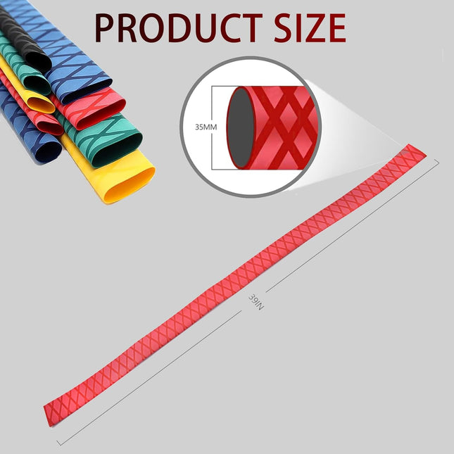 Findmall Red Heat Shrink Wrap Tubing 39" Length, 1.18"-1.57" Diameter Heat Shrink Tube for Rod Grips and Handle Protection