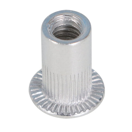 Findmall 100Pcs Rivet Nuts Kit 8-32 UNC Aluminum Flat Head Threaded Rivet Nut Insert Nutsert Rivet Nuts Assortment Kit