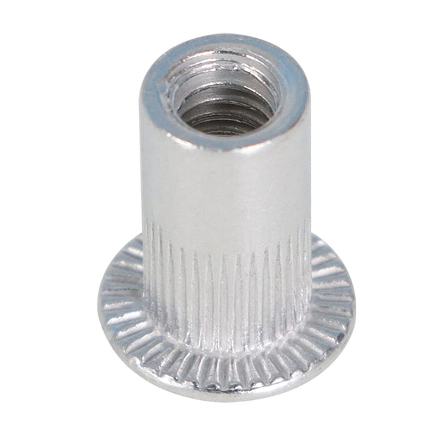 Findmall 100Pcs Rivet Nuts Kit 8-32 UNC Aluminum Flat Head Threaded Rivet Nut Insert Nutsert Rivet Nuts Assortment Kit