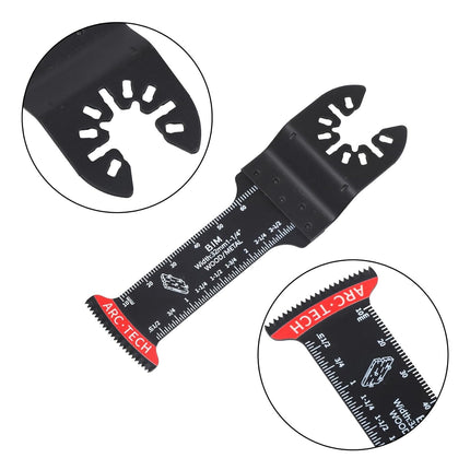 Findmall 20-Piece Set of Oscillating Saw Blades (10 Extended, 10 Titanium Plated), Curved Edge Multitool Blades for Metal, Wood, Plastic